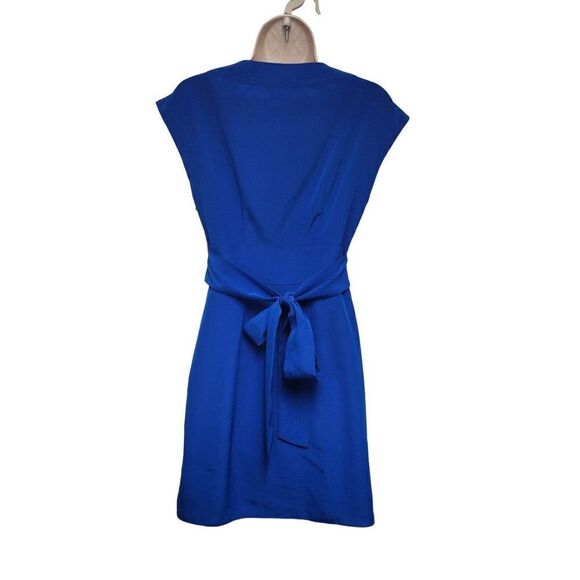 Gianni Bini Womens Blue Cap Sleeve Round Neck A Line Dress Size 0 - Picture 3 of 8